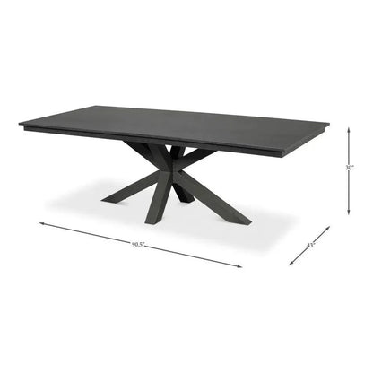 Sarreid Eich Tulip Wood Base Grey Rectangular Dining Table