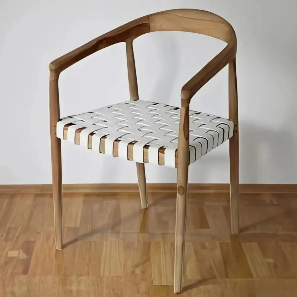 Artesia Eijnar White Leather Dining Chair
