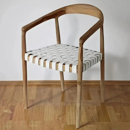 Artesia Eijnar White Leather Dining Chair
