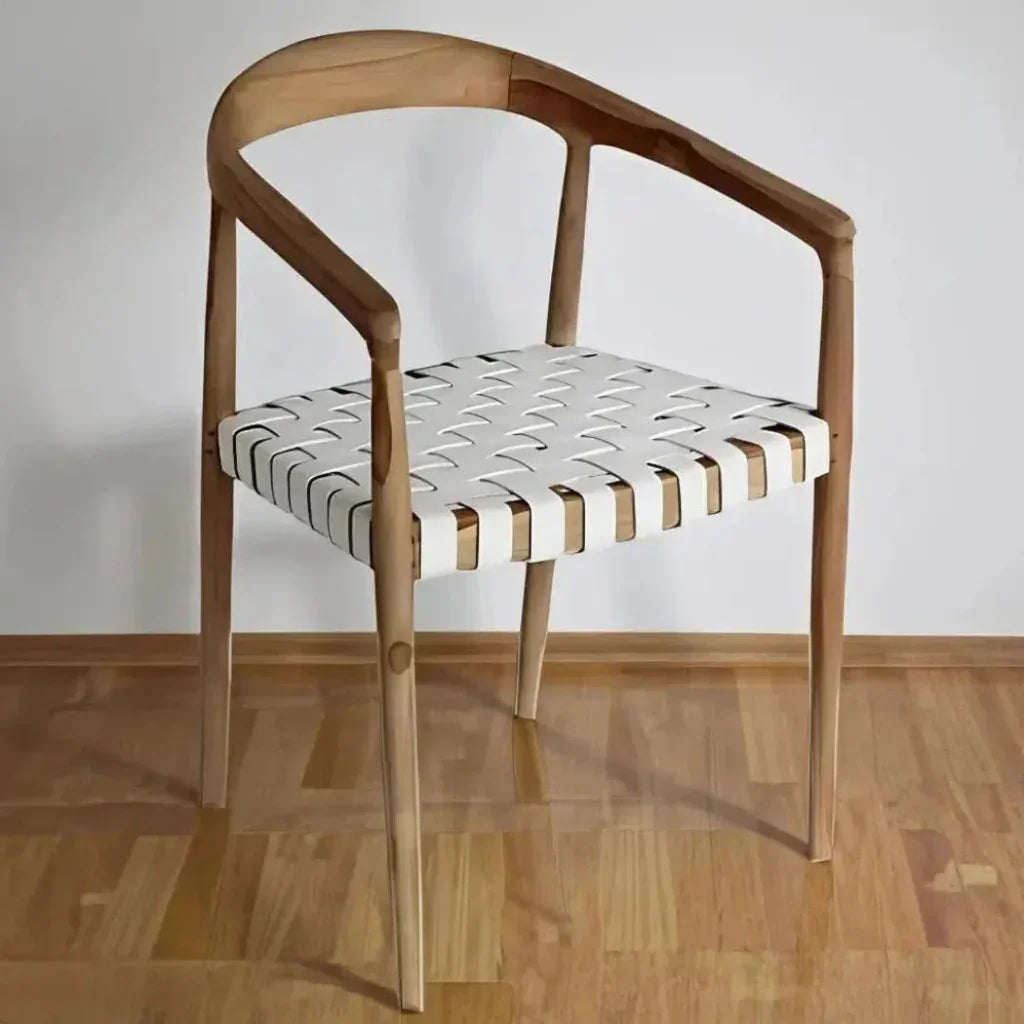 Artesia Eijnar White Leather Dining Chair