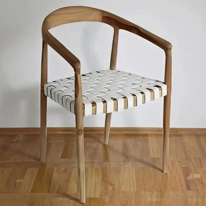 Artesia Eijnar White Leather Dining Chair