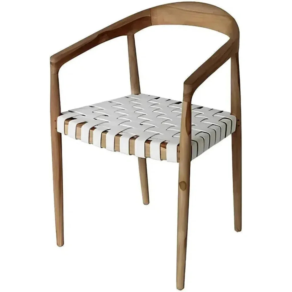 Artesia Eijnar White Leather Dining Chair
