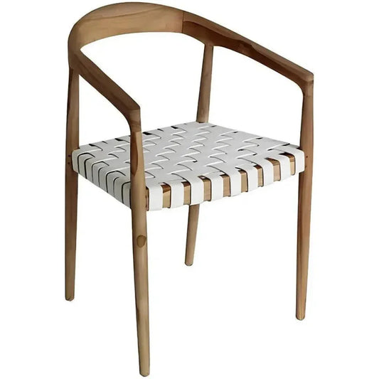 Artesia Eijnar White Leather Dining Chair