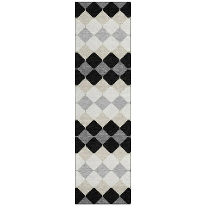 LOOMLAN Rugs Eira Black Washable Indoor-Outdoor Rug