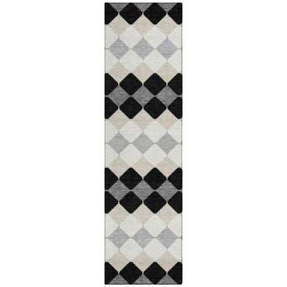 LOOMLAN Rugs Eira Black Washable Indoor-Outdoor Rug