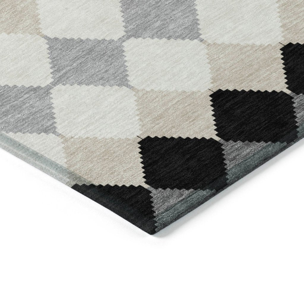 LOOMLAN Rugs Eira Black Washable Indoor-Outdoor Rug