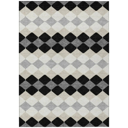 LOOMLAN Rugs Eira Black Washable Indoor-Outdoor Rug