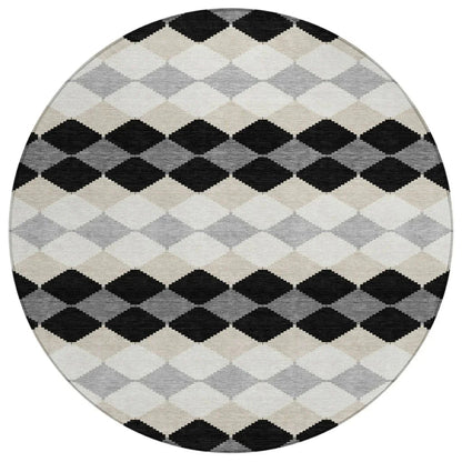 LOOMLAN Rugs Eira Black Washable Indoor-Outdoor Rug