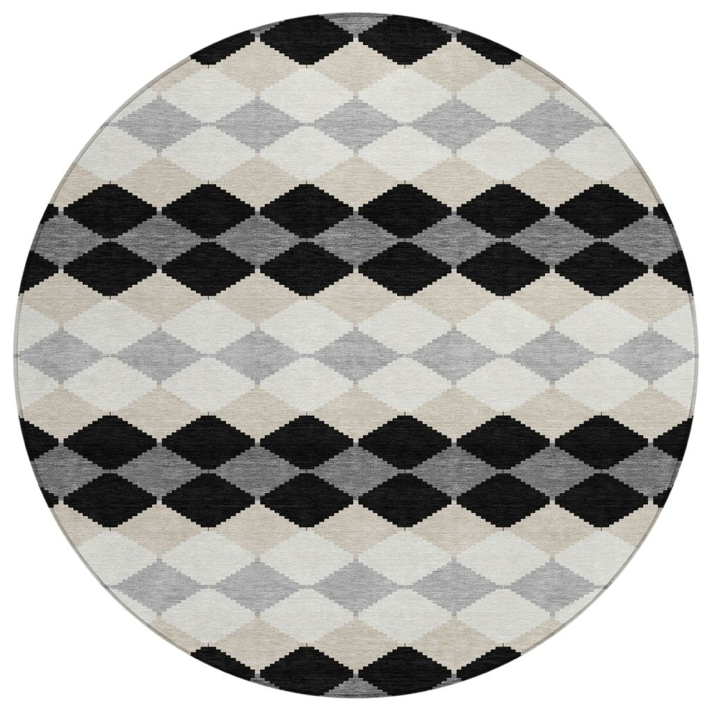 LOOMLAN Rugs Eira Black Washable Indoor-Outdoor Rug