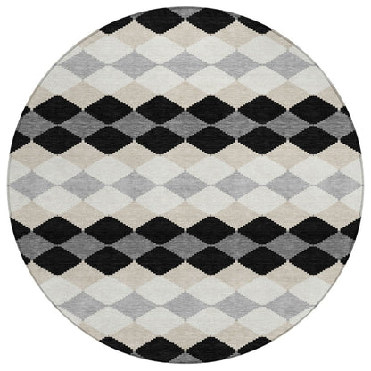 LOOMLAN Rugs Eira Black Washable Indoor-Outdoor Rug