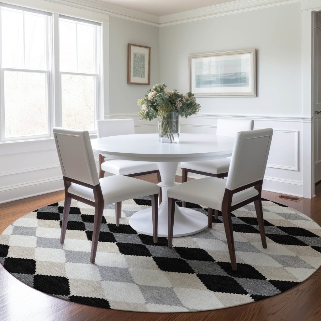 LOOMLAN Rugs Eira Black Washable Indoor-Outdoor Rug