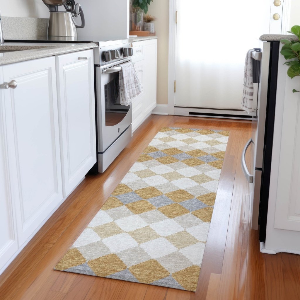 LOOMLAN Rugs Eira Gold Washable Indoor-Outdoor Rug