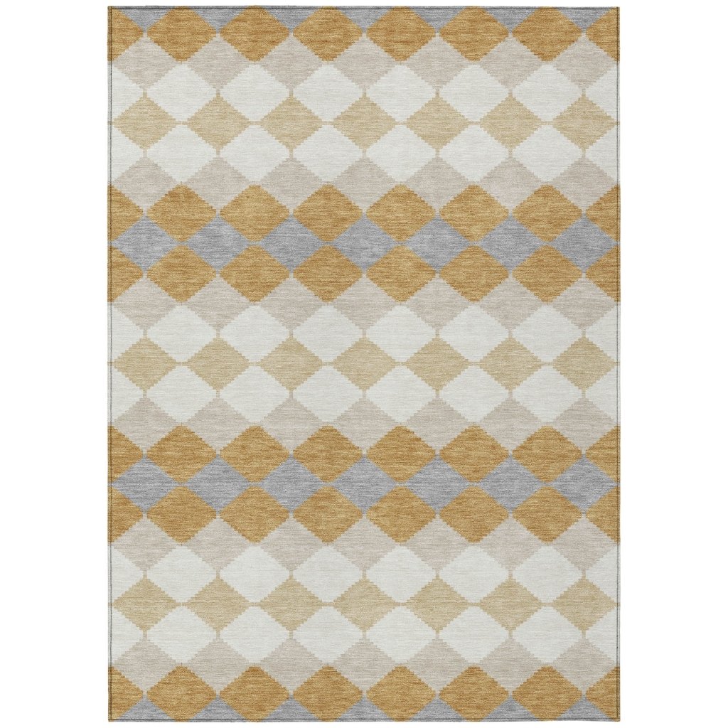 LOOMLAN Rugs Eira Gold Washable Indoor-Outdoor Rug