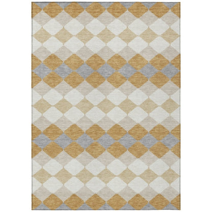 LOOMLAN Rugs Eira Gold Washable Indoor-Outdoor Rug