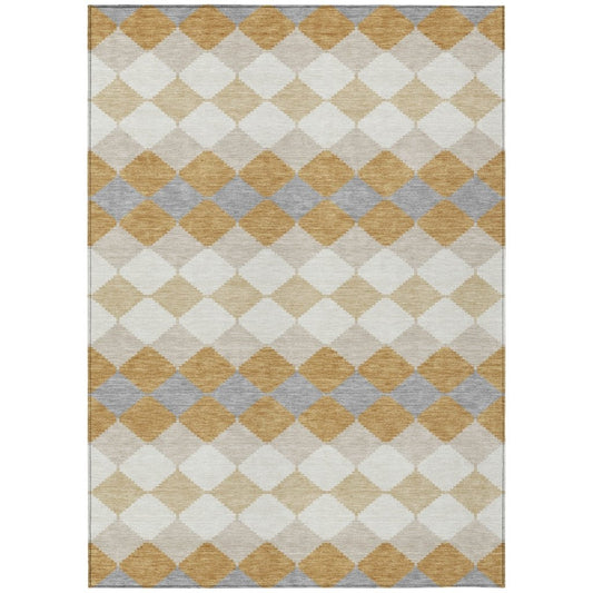 LOOMLAN Rugs Eira Gold Washable Indoor-Outdoor Rug