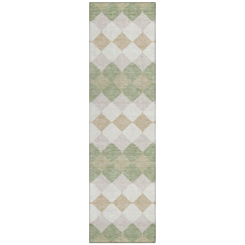 LOOMLAN Rugs Eira Green Washable Indoor-Outdoor Rug