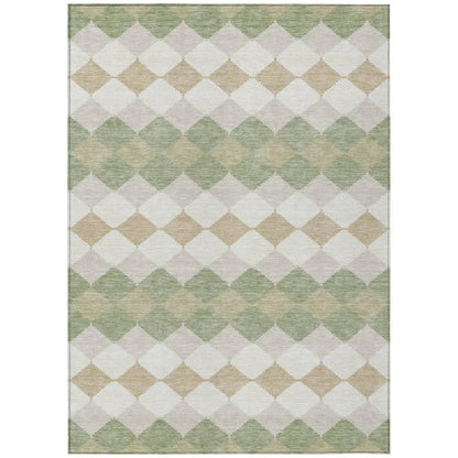 LOOMLAN Rugs Eira Green Washable Indoor-Outdoor Rug