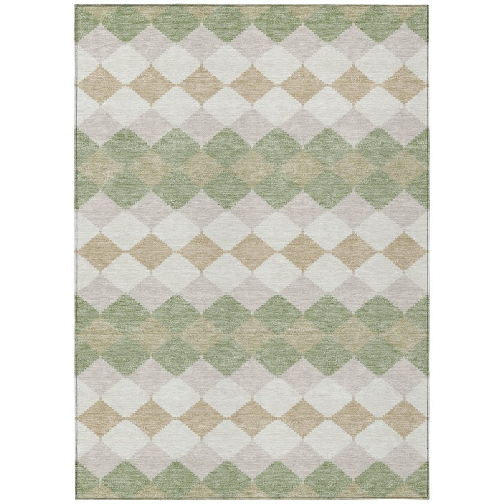 LOOMLAN Rugs Eira Green Washable Indoor-Outdoor Rug