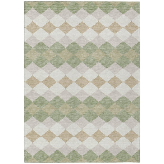 LOOMLAN Rugs Eira Green Washable Indoor-Outdoor Rug