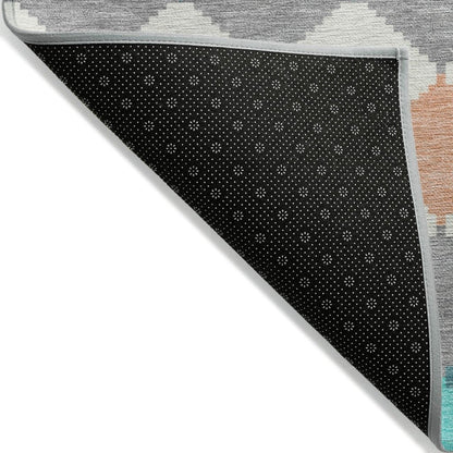 LOOMLAN Rugs Eira Teal Washable Indoor-Outdoor Rug