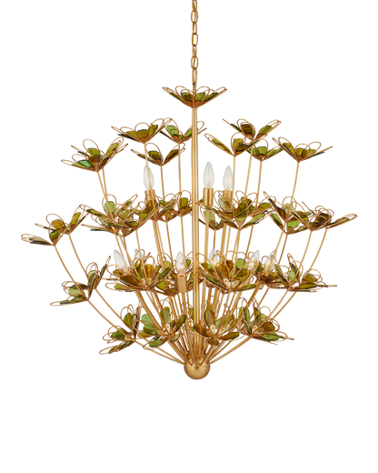 Midsummer Iron and Glass Gold Chandelier