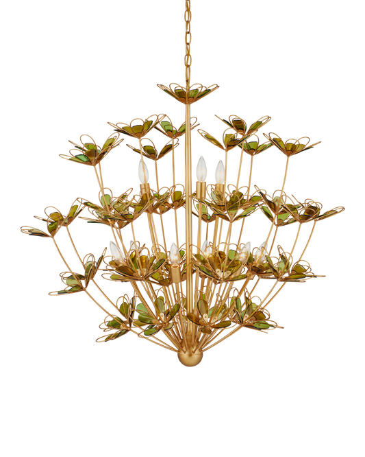 Midsummer Iron and Glass Gold Chandelier