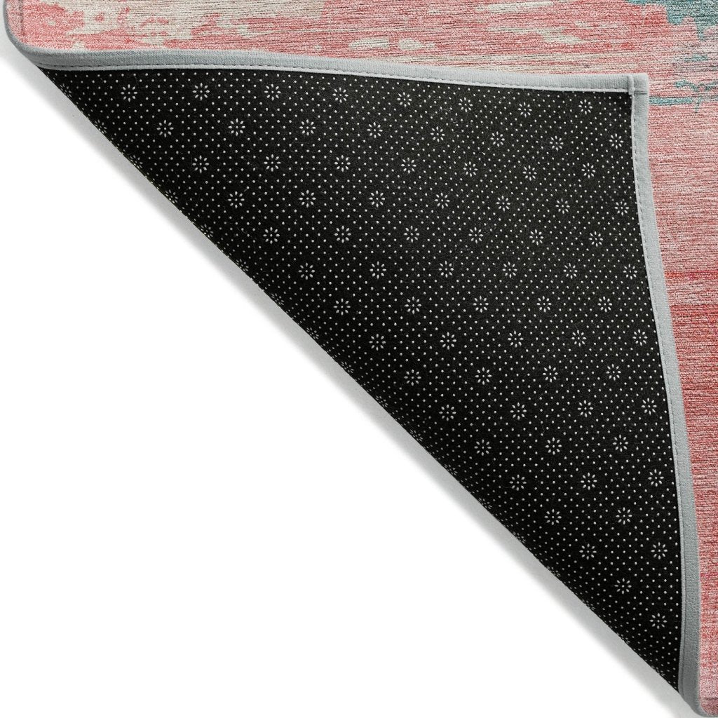 LOOMLAN Rugs Elanisse Pink Washable Indoor-Outdoor Rug