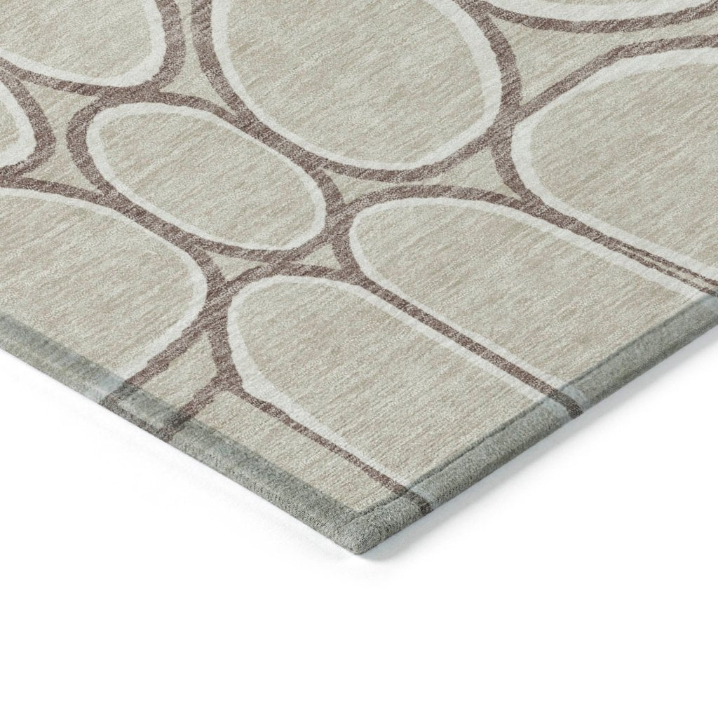 LOOMLAN Rugs Elantra Beige Washable Indoor-Outdoor Rug