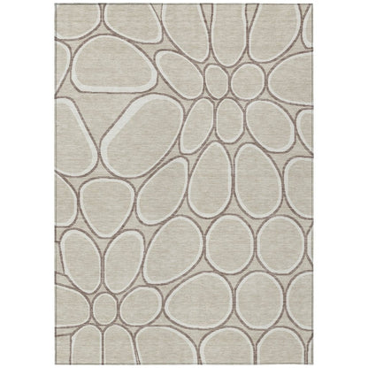 LOOMLAN Rugs Elantra Beige Washable Indoor-Outdoor Rug