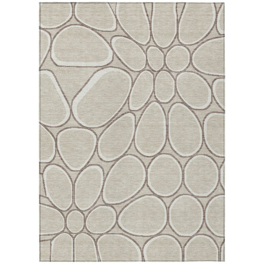 LOOMLAN Rugs Elantra Beige Washable Indoor-Outdoor Rug