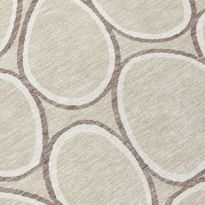 LOOMLAN Rugs Elantra Beige Washable Indoor-Outdoor Rug