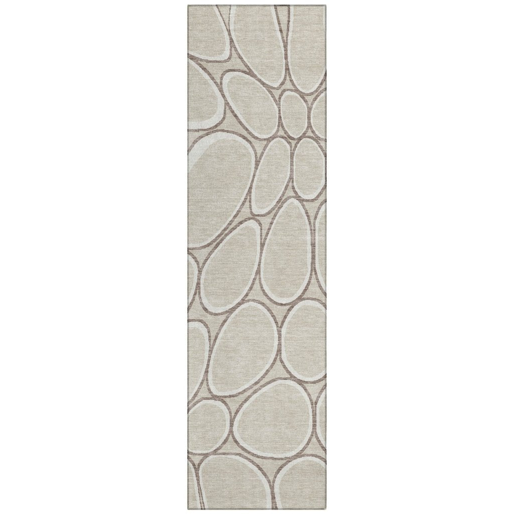 LOOMLAN Rugs Elantra Beige Washable Indoor-Outdoor Rug