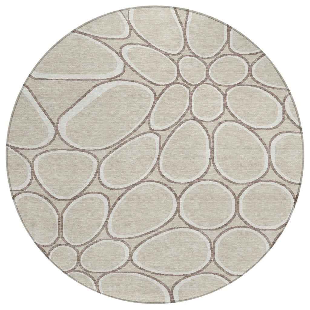 LOOMLAN Rugs Elantra Beige Washable Indoor-Outdoor Rug