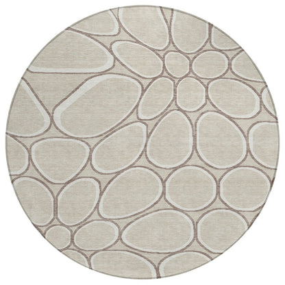 LOOMLAN Rugs Elantra Beige Washable Indoor-Outdoor Rug