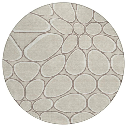 LOOMLAN Rugs Elantra Beige Washable Indoor-Outdoor Rug