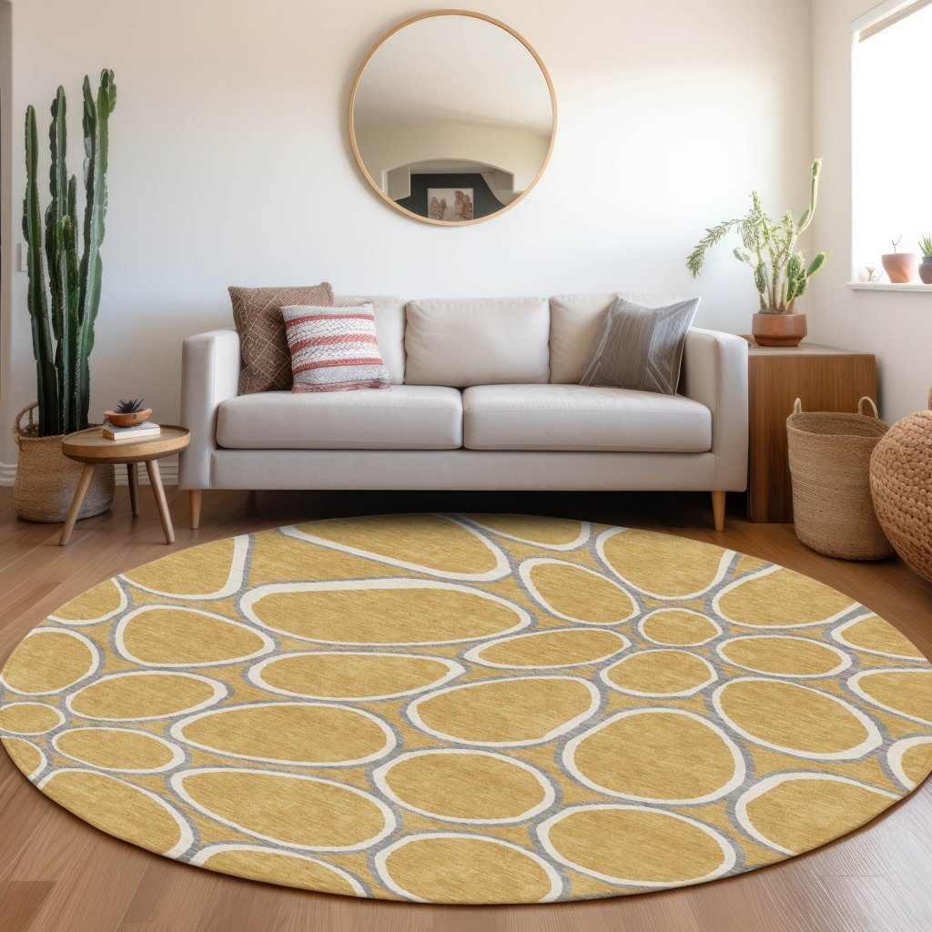 LOOMLAN Rugs Elantra Gold Washable Indoor-Outdoor Rug