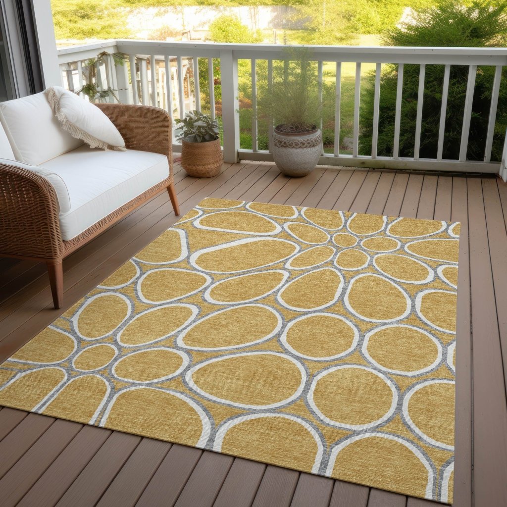 LOOMLAN Rugs Elantra Gold Washable Indoor-Outdoor Rug