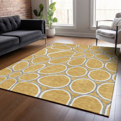 LOOMLAN Rugs Elantra Gold Washable Indoor-Outdoor Rug
