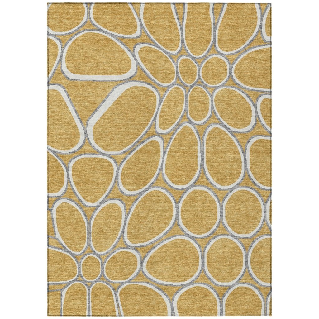 LOOMLAN Rugs Elantra Gold Washable Indoor-Outdoor Rug