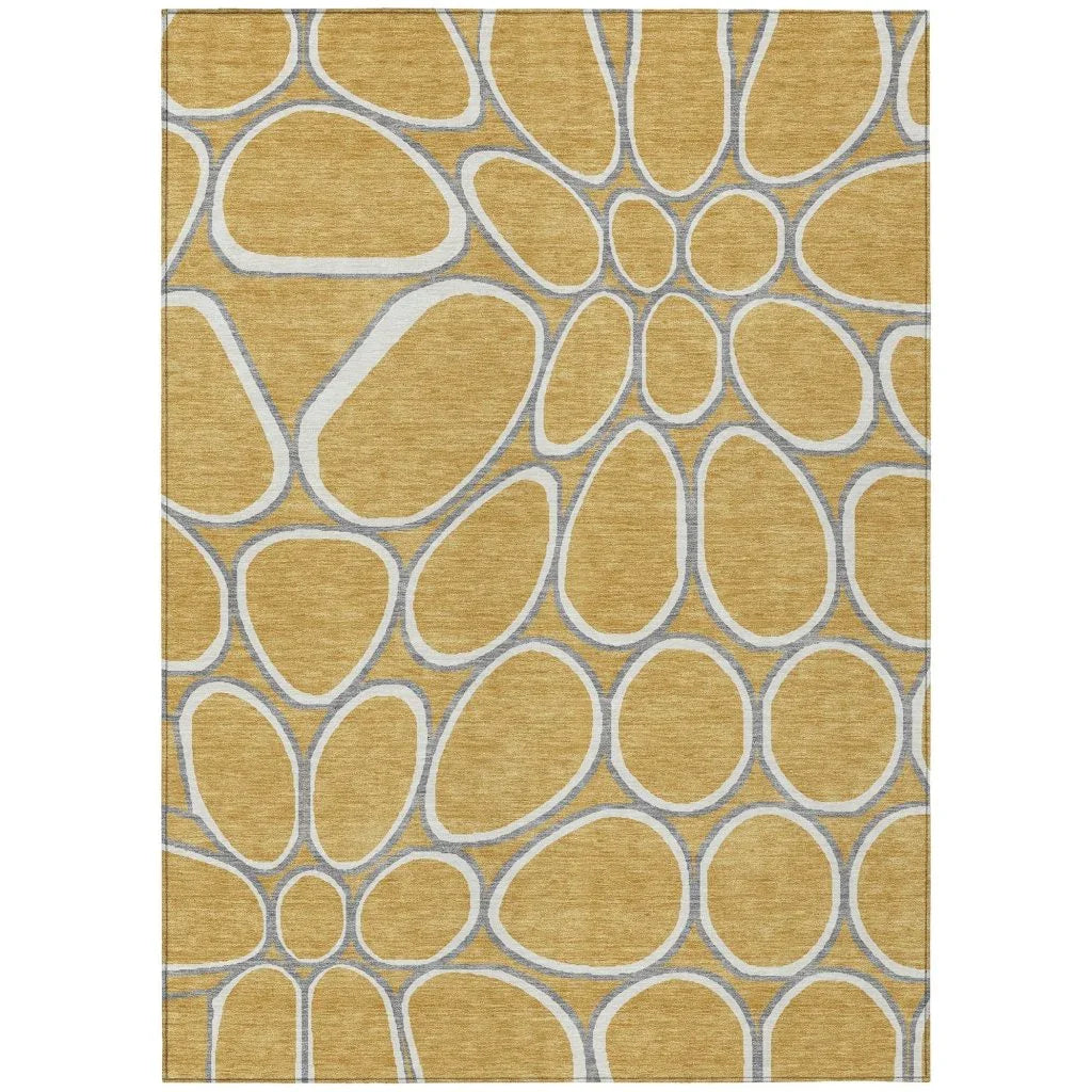 LOOMLAN Rugs Elantra Gold Washable Indoor-Outdoor Rug