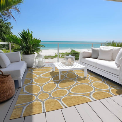 LOOMLAN Rugs Elantra Gold Washable Indoor-Outdoor Rug