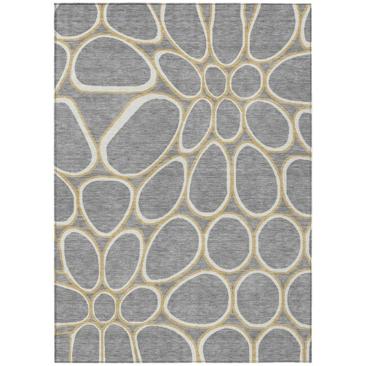 LOOMLAN Rugs Elantra Gray Washable Indoor-Outdoor Rug