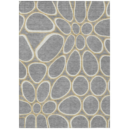 LOOMLAN Rugs Elantra Gray Washable Indoor-Outdoor Rug