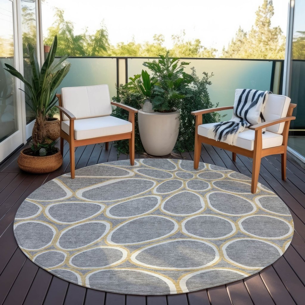 LOOMLAN Rugs Elantra Gray Washable Indoor-Outdoor Rug
