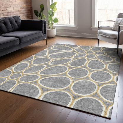 LOOMLAN Rugs Elantra Gray Washable Indoor-Outdoor Rug