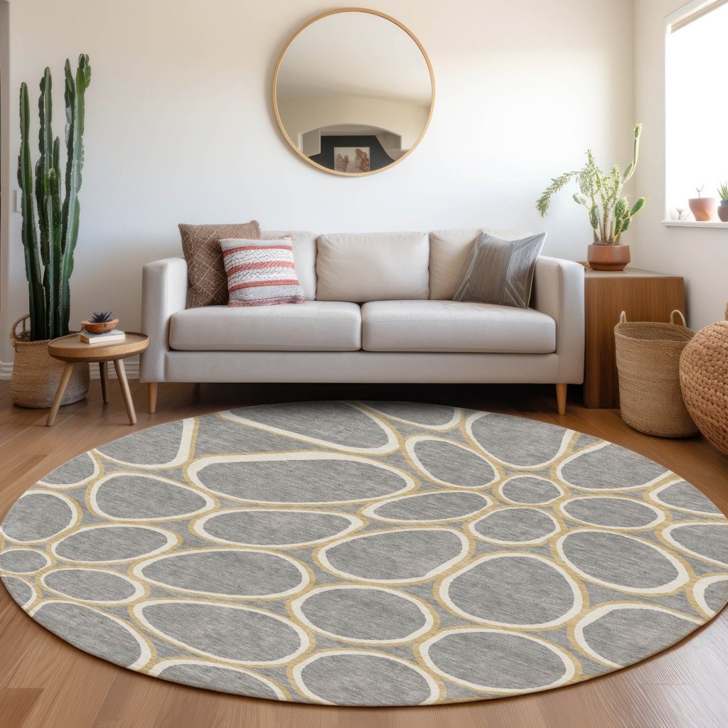 LOOMLAN Rugs Elantra Gray Washable Indoor-Outdoor Rug