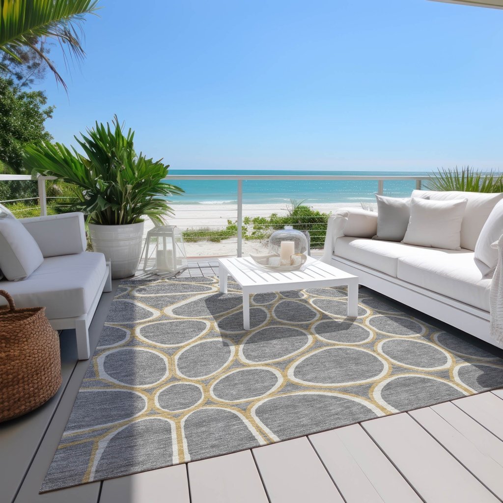 LOOMLAN Rugs Elantra Gray Washable Indoor-Outdoor Rug