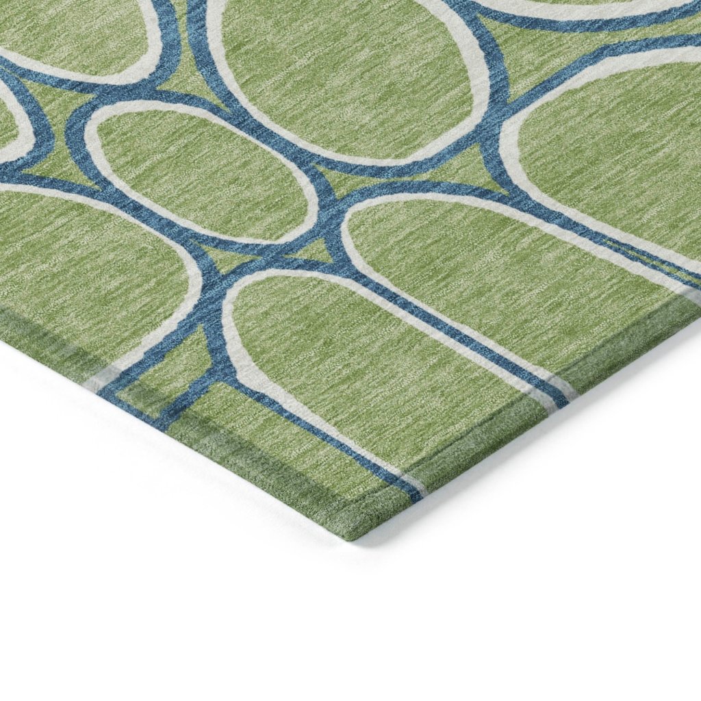 LOOMLAN Rugs Elantra Green Washable Indoor-Outdoor Rug