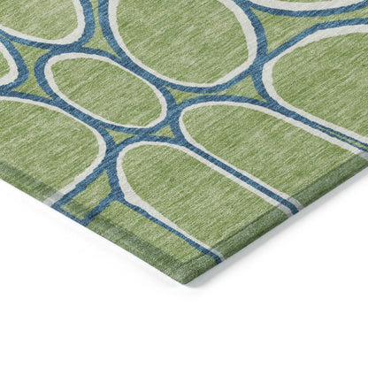 LOOMLAN Rugs Elantra Green Washable Indoor-Outdoor Rug