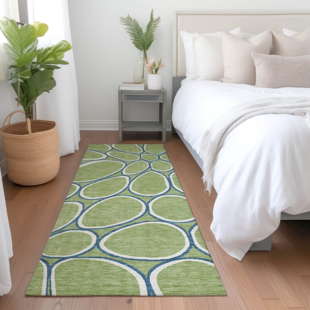 LOOMLAN Rugs Elantra Green Washable Indoor-Outdoor Rug